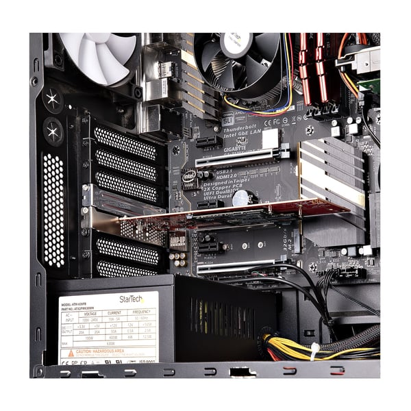 StarTech.com Dubbel M.2 PCIe Adapterkort, PCIe x8/x16 till Dubbla AHCI eller NVMe M.2 SSD:er, PCI Express