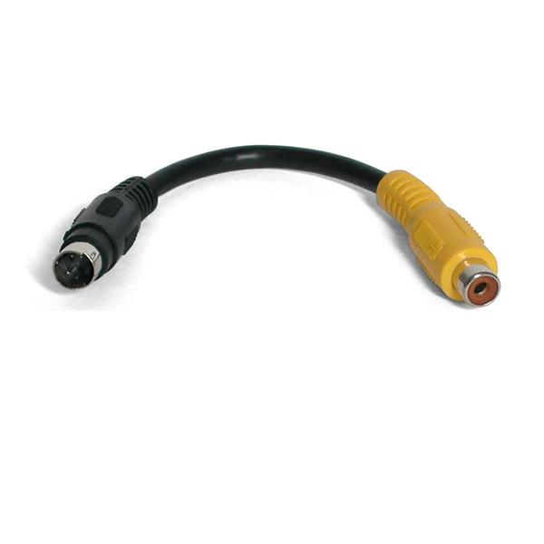StarTech.com 6 inch S-Video to Composite Video Adapter S-video kabel 0,15 m Sort