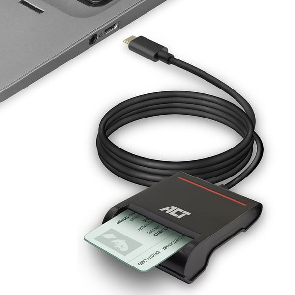 ACT AC6020 läsare smarta kort inomhus USB USB 2.0 Svart