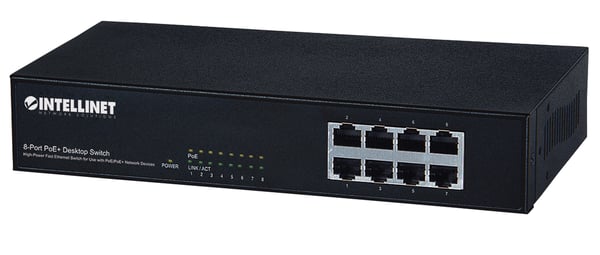 Intellinet 560764 netværksswitch Fast Ethernet (10/100) Strøm over Ethernet (PoE) Sort