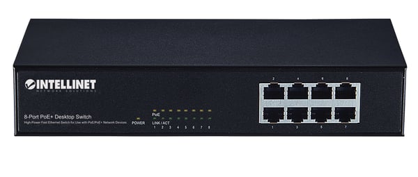 Intellinet 560764 netværksswitch Fast Ethernet (10/100) Strøm over Ethernet (PoE) Sort