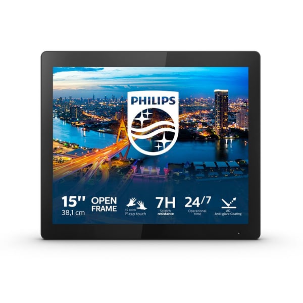 Philips B Line 152B1TFL/00 platta pc-skärmar 38,1 cm (15") 1024 x 768 pixlar LED Pekskärm Svart