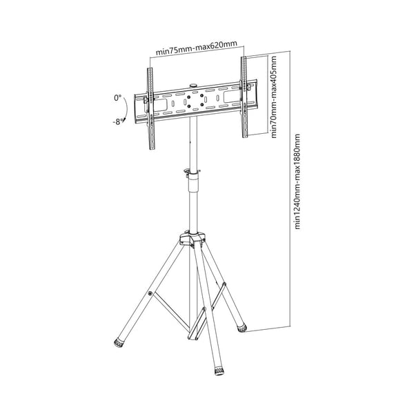Techly ICA-TR17T fäste för skyltningsskärm 177,8 cm (70") Svart