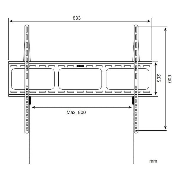 Techly ICA-PLB 860 TV-kiinnike 2,03 m (80") Musta