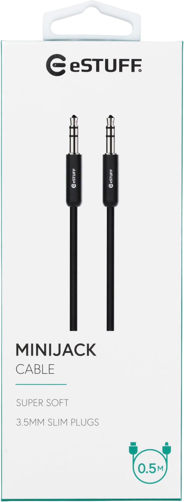 eSTUFF ES608001 lydkabel 0,5 m 3.5mm Sort