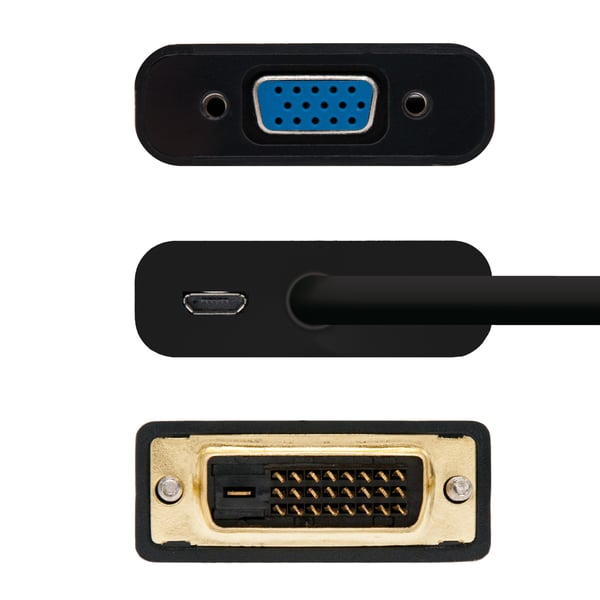 Nanocable 10.16.2008-BK videokabel adapter 0,1 m Sort