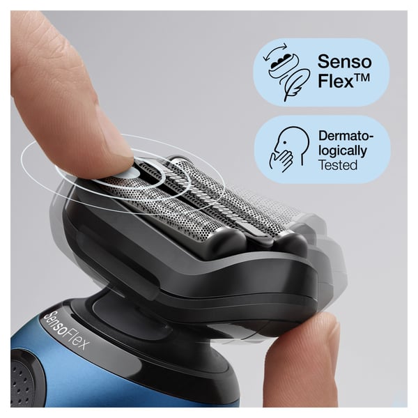 Braun Series 6 61-B1000s Folie shaver Sort, Blå