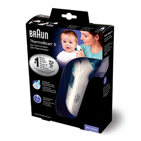 Braun ThermoScan 5 IRT6020 Kontakt Vit Öra