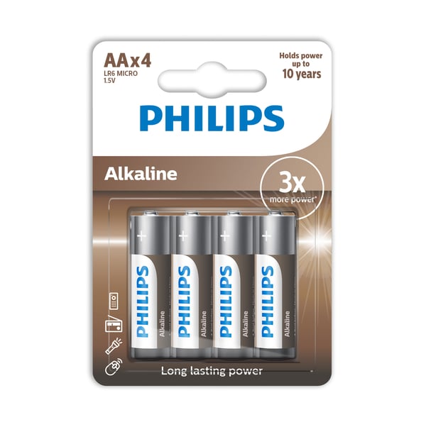 Philips LR6A4B/10 kotitalousparisto Kertakäyttöinen akku AA Alkali