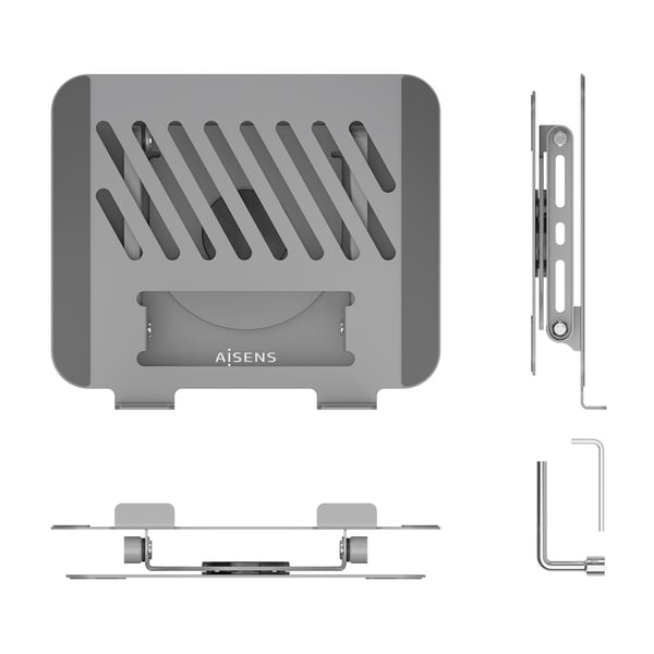 AISENS LP5SXL-487 kannettavan tietokoneen teline Kannettavan tietokoneen ja tabletin teline Harmaa 43,2 cm (17")