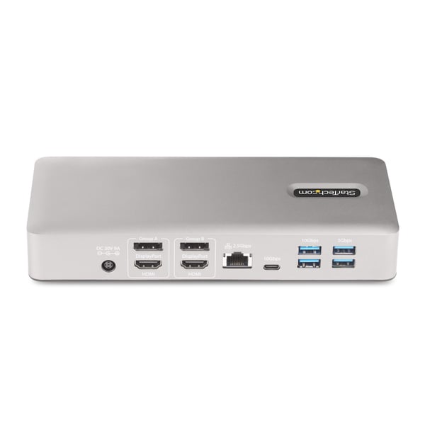 StarTech.com Thunderbolt 4 Multi-Display Docking Station, Docka för Quad/Triple/Dual-skärmar, 2x HDMI/2x DisplayPort, 7x USB-hubb, 2,5 Gigabit Ethernet, 98W Power Delivery, för Windows/MacBook