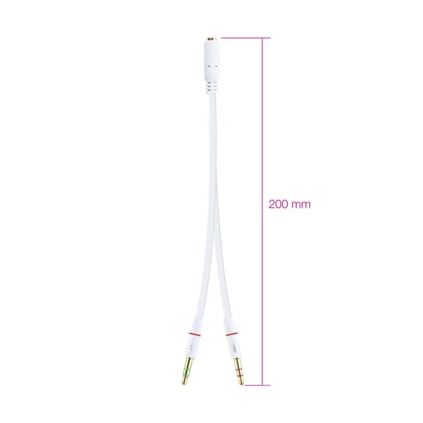 Nanocable 10.24.1203 ljudkabel 0,2 m 2 x 3.5mm 3,5mm Vit