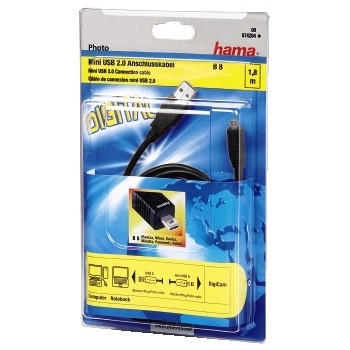Hama USB 2.0 Cable, 1.8m USB-kabel 1,8 m USB A 0,48 Gbit/sek. Sort