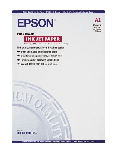 Epson Photo Quality Ink Jet Paper, DIN A2, 102 g/m2, 30 ark