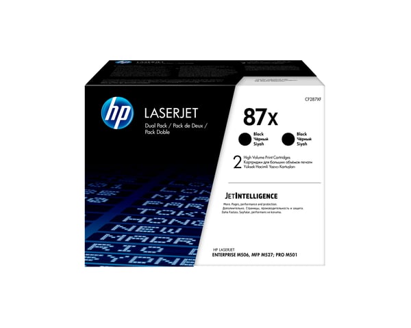 HP 87X alkuperäinen riittoisa musta LaserJet- värikasetti, kaksoispakkaus