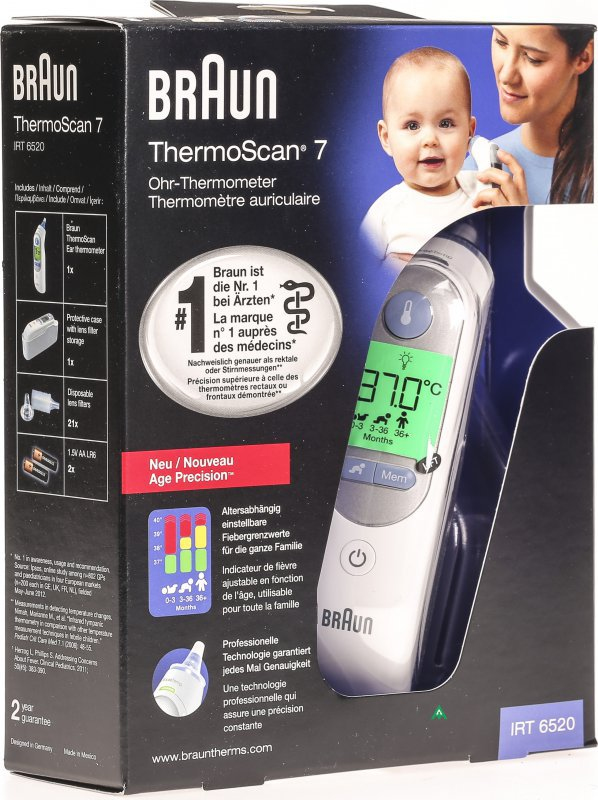 Braun ThermoScan 7 Fjernføler Hvid Øre