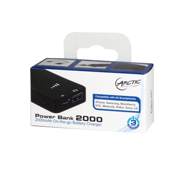 ARCTIC Power Bank 2000 Lithium polymer (LiPo) 2000 mAh Sort