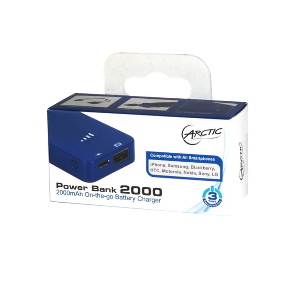 ARCTIC Power Bank 2000 Lithium polymer (LiPo) 2000 mAh Blå