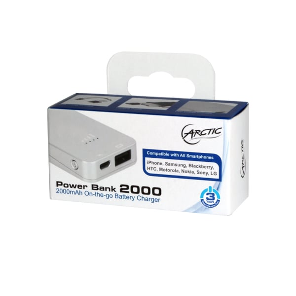 ARCTIC Power Bank 2000 Lithium polymer (LiPo) 2000 mAh Sølv