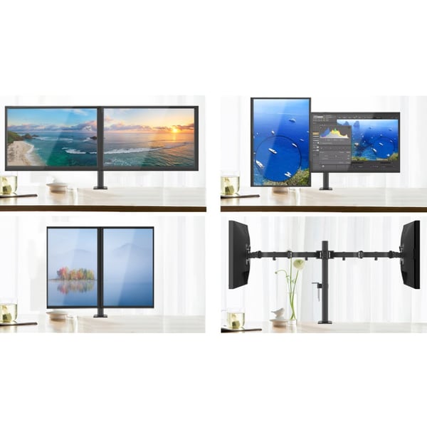 Techly ICA-LCD 482-D skærmbeslag og -stativer 68,6 cm (27") Skrivebord Sort