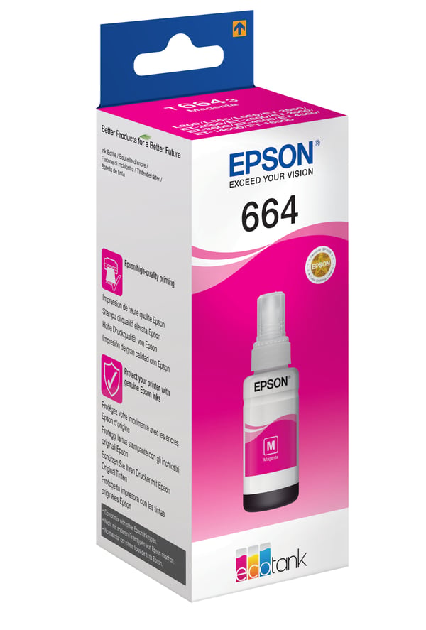 Epson 664 EcoTank -mustepullo, magenta Epson 664 EcoTank -mustepullo, magenta