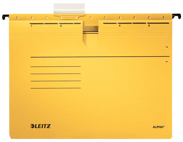Leitz Alpha hængemappe Pap, Metal A4 Gul 5 stk