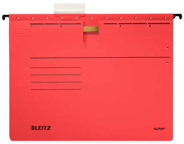Leitz Alpha hängmapp Kartong, Metall A4 Röd 5 styck