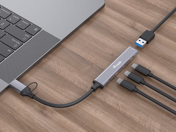 Equip 128969 interface hub USB 3.2 Gen 1 (3.1 Gen 1) Type-C 5000 Mbit/s Grå