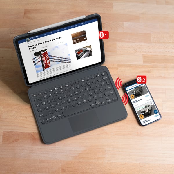 ZAGG KBD PRO KEYS MED TRACKPAD TYSK FÖR APPLE IPAD 10.2 SVART/GRÅ (103407953)