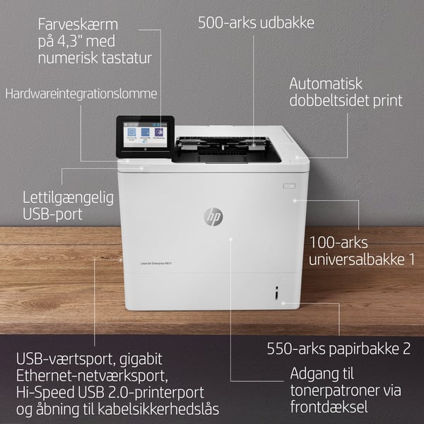 HP LaserJet Enterprise M611dn - Printer - s/h