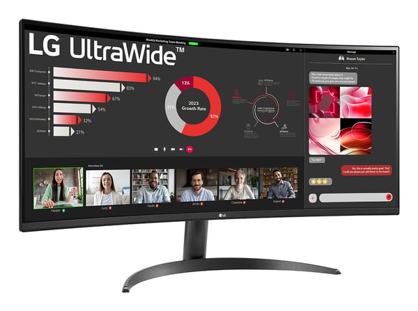 LG 34WR50QK-B tietokoneen litteä näyttö 86,4 cm (34") 3440 x 1440 pikseliä Wide Quad HD Musta