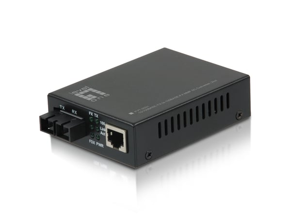 LevelOne FVT-2001 mediakonverterare för nätverk 100 Mbit/s 1310 nm Flerläge Svart LevelOne FVT-2001 mediakonverterare för nätverk 100 Mbit/s 1310 nm Flerläge Svart