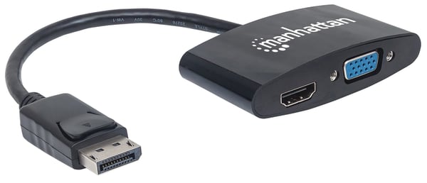 Manhattan 152587 videokabel adapter 0,16 m DisplayPort HDMI/VGA Sort