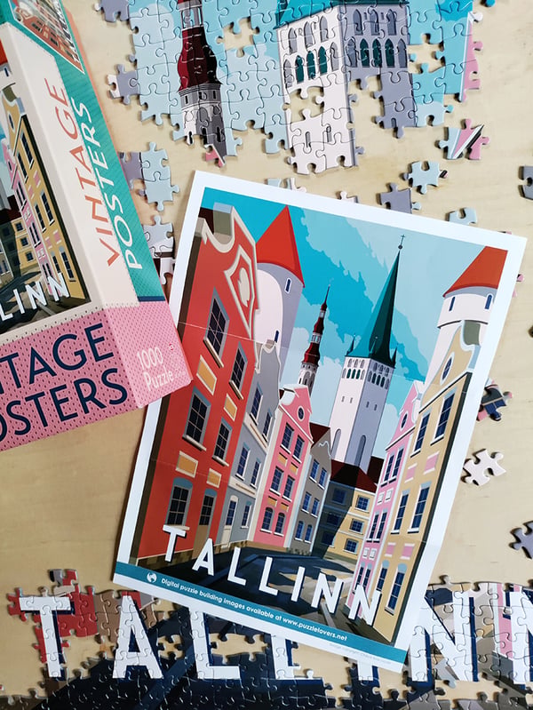 Tactic Puzzle Lovers Vintage Posters Tallinn 1000 pcs puzzle