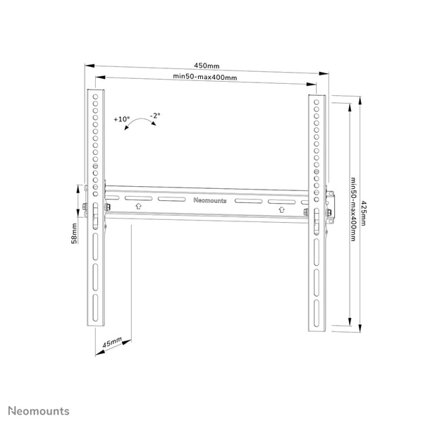 Neomounts WL35-350BL14 TV-kiinnike 165,1 cm (65") Musta