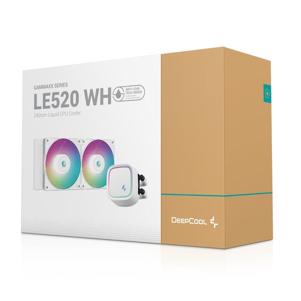 DeepCool LE520 WH Processor Allt-i-ett vätskekylare 12 cm Vit 1 styck