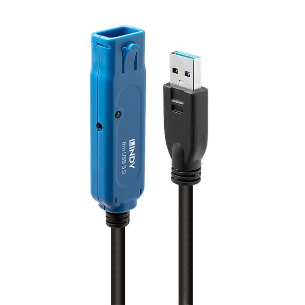 Lindy 43158 USB-kabel USB 3.2 Gen 1 (3.1 Gen 1) 8 m USB A 5 Gbit/sek. Sort