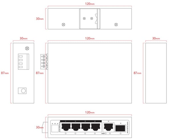 Ernitec ELECTRA-U06-1GB verkkokytkin Hallitsematon Gigabit Ethernet (10/100/1000) Power over Ethernet -tuki