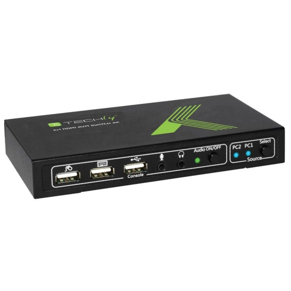 Techly 2x1 USB HDMI KVM Switch 4Kx2K IDATA KVM-HDMI2U KVM-switchar Svart