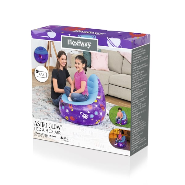 Bestway 75122 ilmatäytteinen nojatuoli Yksittäinen tuoli Sininen, Purppura