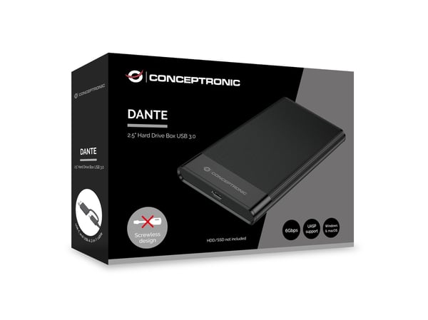 Conceptronic DANTE06B drevkabinet HDD/SSD kabinet Sort 2.5"