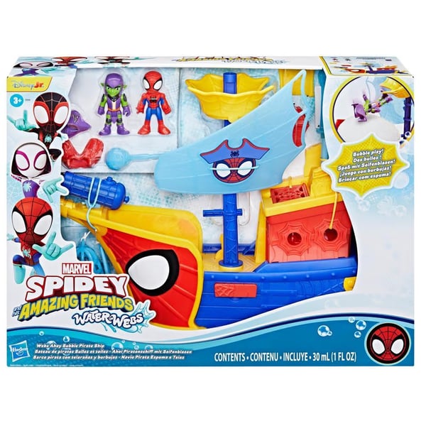 Marvel Spidey and his Amazing Friends Water-Webs Webs Ahoy Bubble Pirate Ship