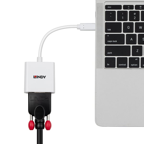 Lindy 43437 videokabel adapter 0,1 m USB Type-C VGA (D-Sub) Hvid