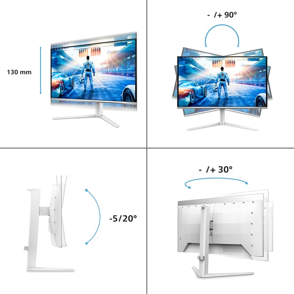Philips Evnia 6000 27M2N6501L/00 computerskærm 67,3 cm (26.5") 2560 x 1440 pixel Quad HD QD-OLED Hvid