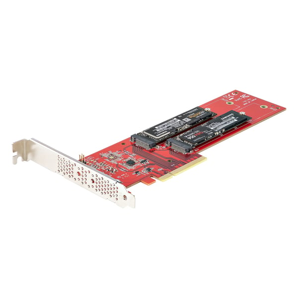 StarTech.com Dubbel M.2 PCIe Adapterkort, PCIe x8/x16 till Dubbla AHCI eller NVMe M.2 SSD:er, PCI Express