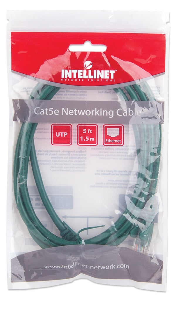 Intellinet Cat5e, UTP, 1.5m netværkskabel Grøn 1,5 m U/UTP (UTP)