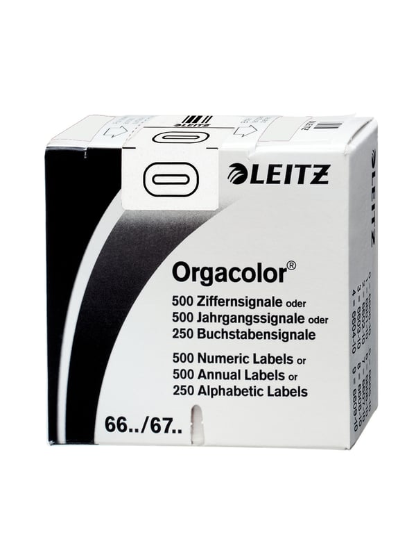 Leitz Orgacolor självhäftande etiketter Rundad rektangel Vit