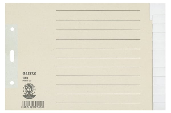 Leitz 12260085 hakemisto Tyhjä välilehtihakemisto Paperi Harmaa