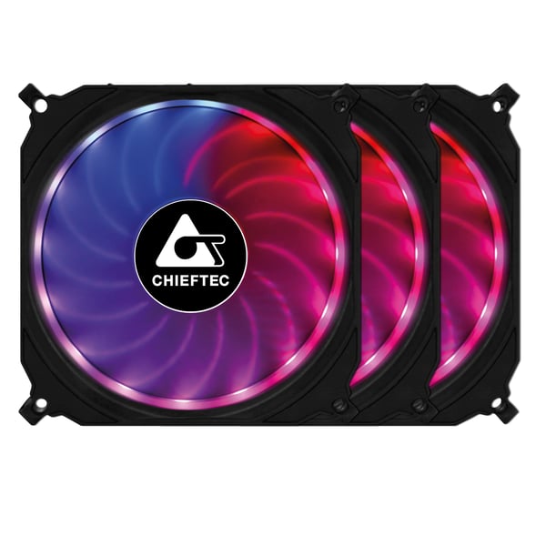 Chieftec CF-3012-RGB Tietokoneen jäähdytysjärjestelmä Tietokonekotelo Tuuletin 12 cm Musta