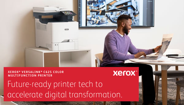 Xerox VersaLink C625 A4 50 sid/min dubbelsidig kopiering/utskrift/scanning/fax, PS3 PCL5e/6, 2 magasin totalt 650 ark